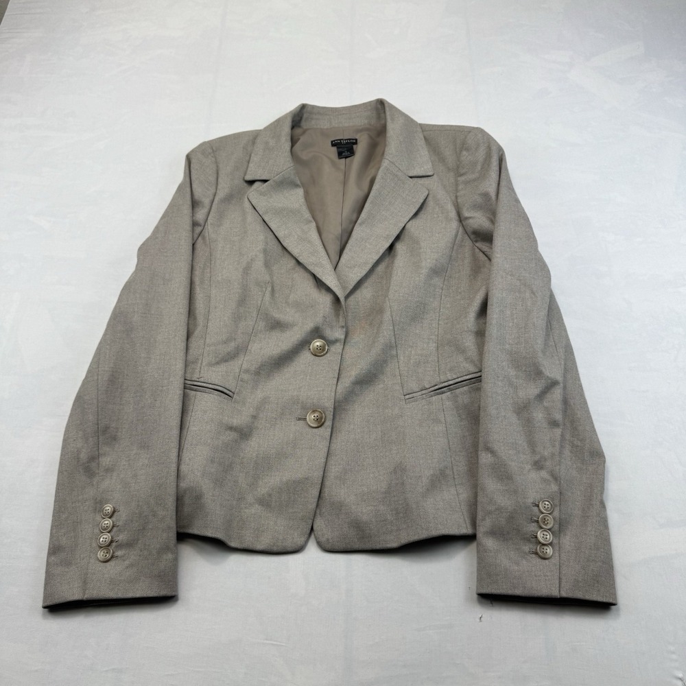 Ann Taylor Womens Size 12 Beige Tan Two Button Tailored Career Blazer